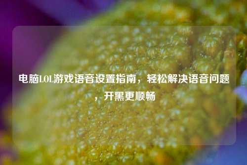 电脑LOL游戏语音设置指南，轻松解决语音问题，开黑更顺畅