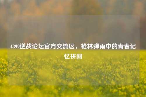 4399逆战论坛官方交流区，枪林弹雨中的青春记忆拼图
