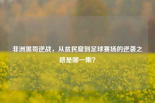 非洲黑哥逆战，从贫民窟到足球赛场的逆袭之路是哪一集？