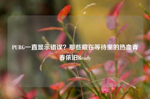 PUBG一直显示错误？那些藏在等待里的热血青春依旧Ready