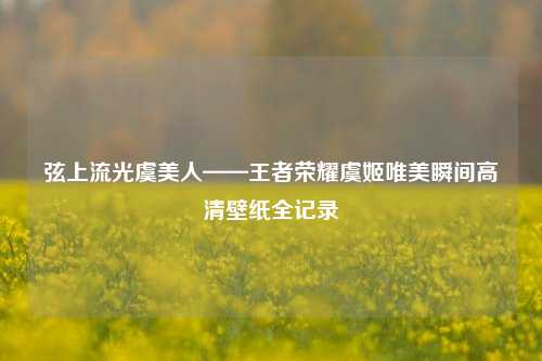弦上流光虞美人——王者荣耀虞姬唯美瞬间高清壁纸全记录