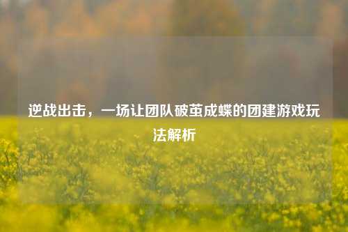 逆战出击，一场让团队破茧成蝶的团建游戏玩法解析