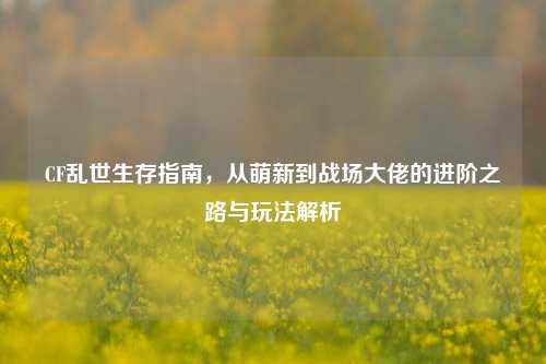 CF乱世生存指南，从萌新到战场大佬的进阶之路与玩法解析