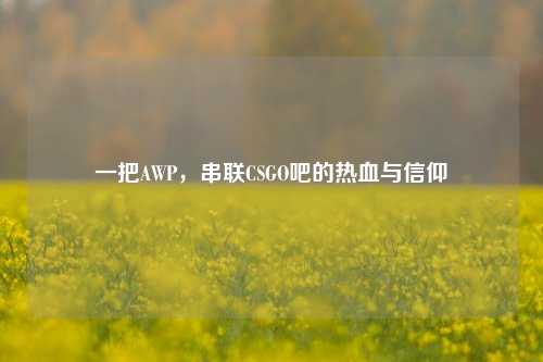 一把AWP，串联CSGO吧的热血与信仰