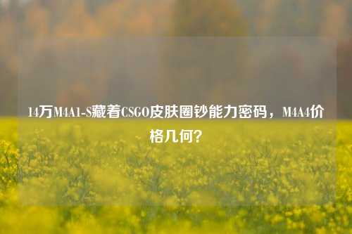 14万M4A1-S藏着CSGO皮肤圈钞能力密码，M4A4价格几何？