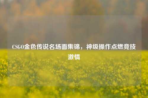 CSGO金色传说名场面集锦，神级操作点燃竞技激情