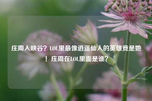 庄周入峡谷？LOL里最像逍遥仙人的英雄竟是她！庄周在LOL里面是谁？