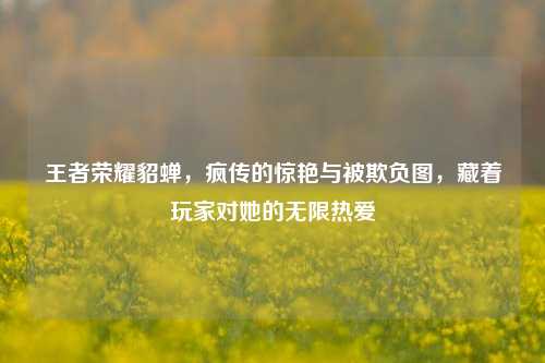 王者荣耀貂蝉，疯传的惊艳与被欺负图，藏着玩家对她的无限热爱