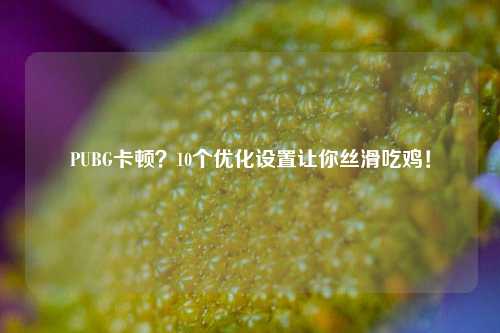 PUBG卡顿？10个优化设置让你丝滑吃鸡！