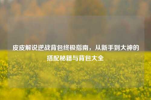 皮皮解说逆战背包终极指南，从新手到大神的搭配秘籍与背包大全