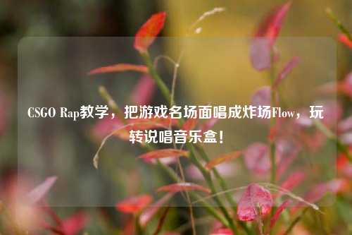 CSGO Rap教学，把游戏名场面唱成炸场Flow，玩转说唱音乐盒！