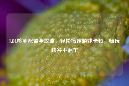 LOL检测配置全攻略,轻松搞定游戏卡顿,畅玩峡谷不翻车