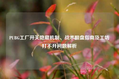 PUBG工厂开关隐藏机制、战术翻盘指南及工坊打不开问题解析