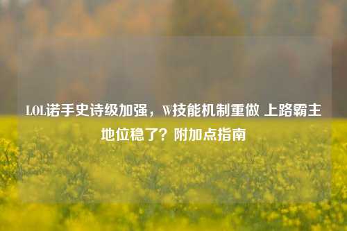 LOL诺手史诗级加强，W技能机制重做 上路霸主地位稳了？附加点指南