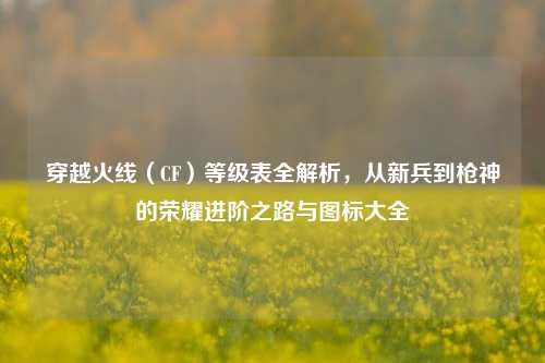 穿越火线（CF）等级表全解析，从新兵到枪神的荣耀进阶之路与图标大全