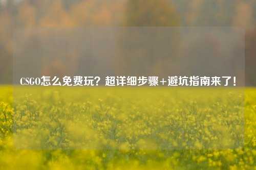 CSGO怎么免费玩？超详细步骤+避坑指南来了！