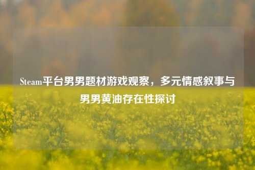 Steam平台男男题材游戏观察，多元情感叙事与男男黄油存在性探讨