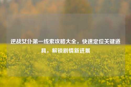 逆战女仆第一线索攻略大全，快速定位关键道具，解锁剧情新进展