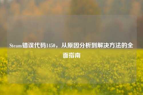 Steam错误代码1450，从原因分析到解决方法的全面指南