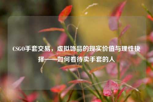 CSGO手套交易，虚拟饰品的现实价值与理性抉择——如何看待卖手套的人