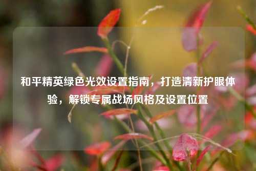 和平精英绿色光效设置指南，打造清新护眼体验，解锁专属战场风格及设置位置