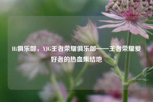 Hi俱乐部，YJG王者荣耀俱乐部——王者荣耀爱好者的热血集结地