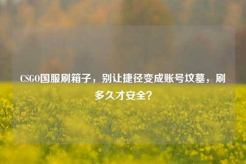 CSGO国服刷箱子，别让捷径变成账号坟墓，刷多久才安全？