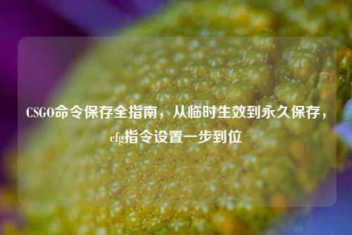 CSGO命令保存全指南，从临时生效到永久保存，cfg指令设置一步到位