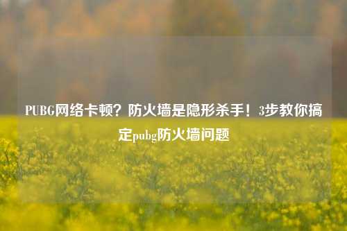 PUBG网络卡顿？防火墙是隐形杀手！3步教你搞定pubg防火墙问题