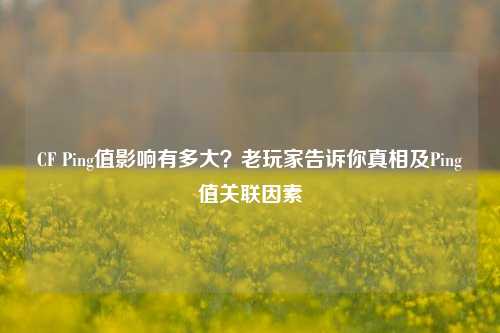 CF Ping值影响有多大？老玩家告诉你真相及Ping值关联因素