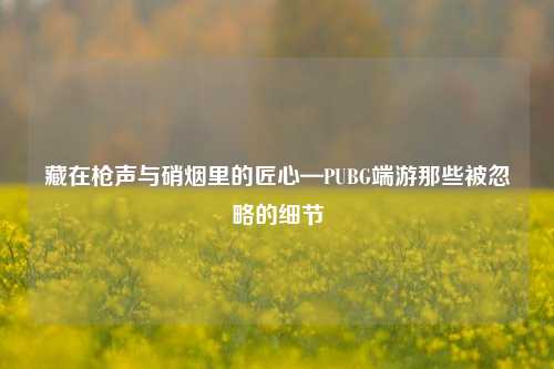 藏在枪声与硝烟里的匠心—PUBG端游那些被忽略的细节