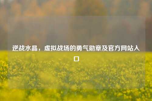 逆战水晶，虚拟战场的勇气勋章及官方网站入口