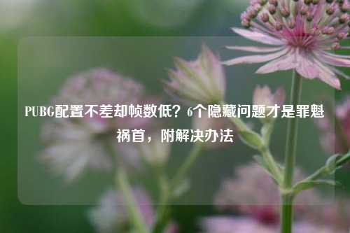 PUBG配置不差却帧数低？6个隐藏问题才是罪魁祸首，附解决办法