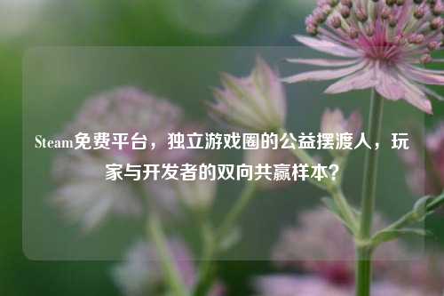 Steam免费平台，独立游戏圈的公益摆渡人，玩家与开发者的双向共赢样本？
